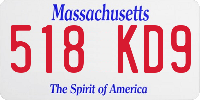 MA license plate 518KD9