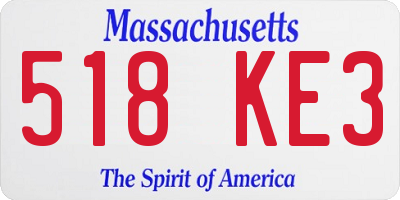 MA license plate 518KE3
