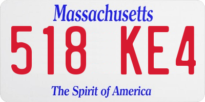 MA license plate 518KE4