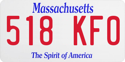 MA license plate 518KF0
