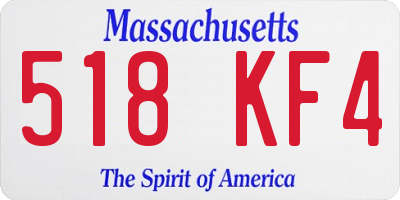MA license plate 518KF4