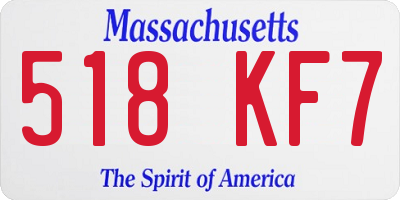 MA license plate 518KF7