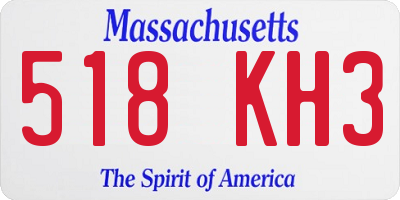 MA license plate 518KH3