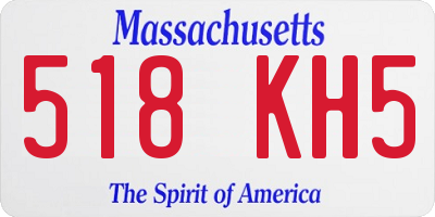 MA license plate 518KH5