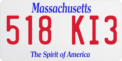 MA license plate 518KI3