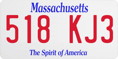 MA license plate 518KJ3