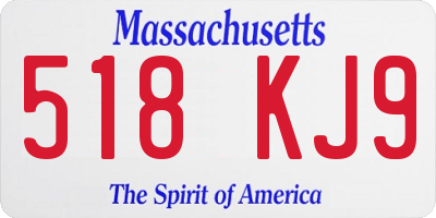 MA license plate 518KJ9