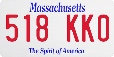 MA license plate 518KK0