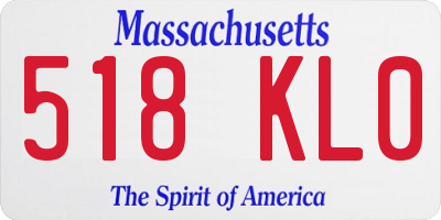 MA license plate 518KL0