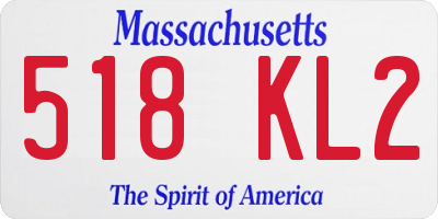 MA license plate 518KL2