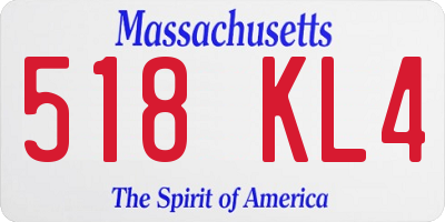 MA license plate 518KL4