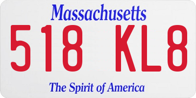 MA license plate 518KL8