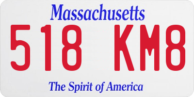 MA license plate 518KM8