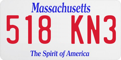 MA license plate 518KN3