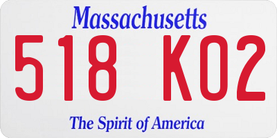 MA license plate 518KO2