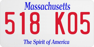 MA license plate 518KO5