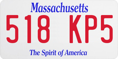 MA license plate 518KP5