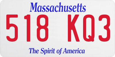 MA license plate 518KQ3