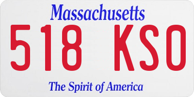 MA license plate 518KS0