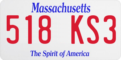 MA license plate 518KS3