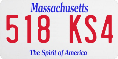 MA license plate 518KS4