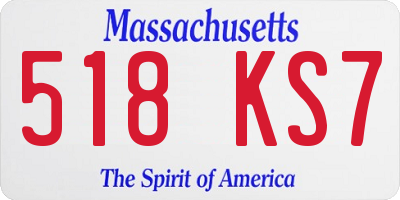 MA license plate 518KS7