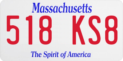 MA license plate 518KS8
