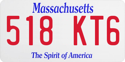 MA license plate 518KT6