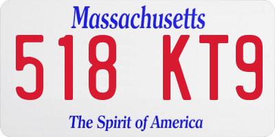 MA license plate 518KT9