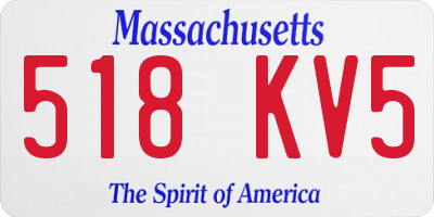 MA license plate 518KV5