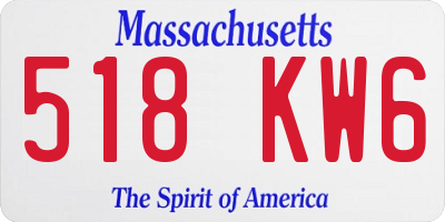 MA license plate 518KW6