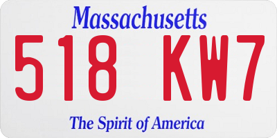 MA license plate 518KW7