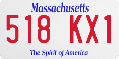 MA license plate 518KX1