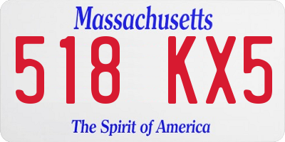 MA license plate 518KX5