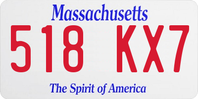 MA license plate 518KX7