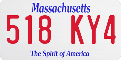 MA license plate 518KY4