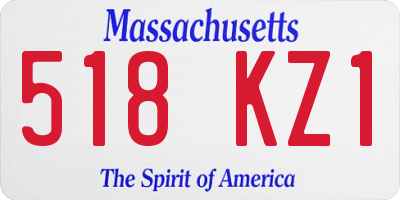 MA license plate 518KZ1