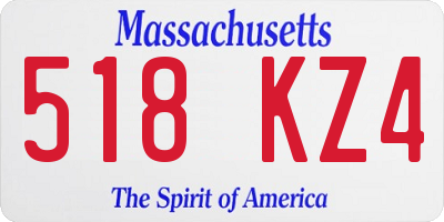 MA license plate 518KZ4