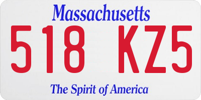 MA license plate 518KZ5