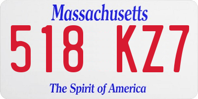 MA license plate 518KZ7