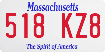 MA license plate 518KZ8