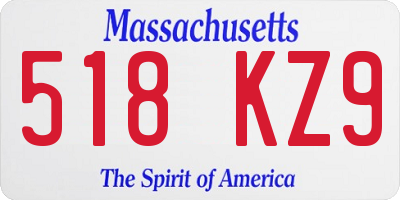 MA license plate 518KZ9