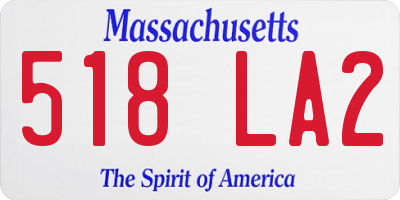 MA license plate 518LA2