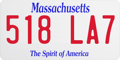 MA license plate 518LA7