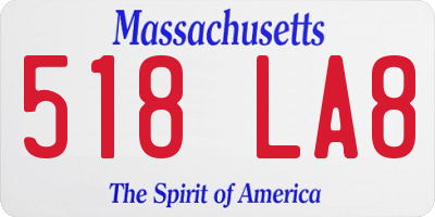 MA license plate 518LA8