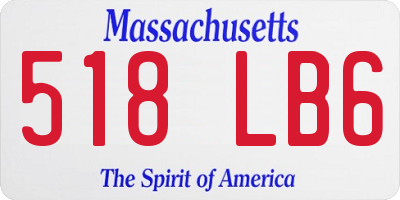 MA license plate 518LB6