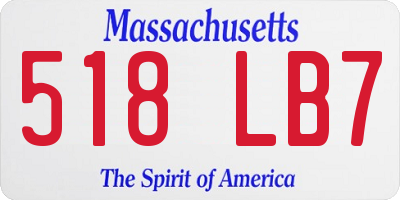 MA license plate 518LB7