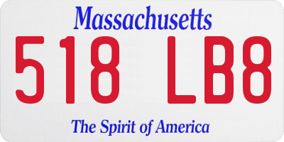 MA license plate 518LB8