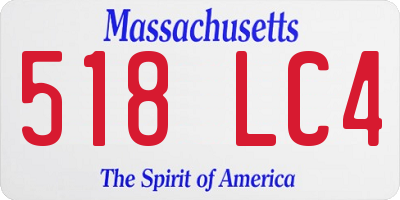 MA license plate 518LC4