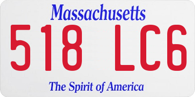 MA license plate 518LC6